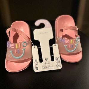 Primark Pink Kids 'Hello' Smile Slide Sandals